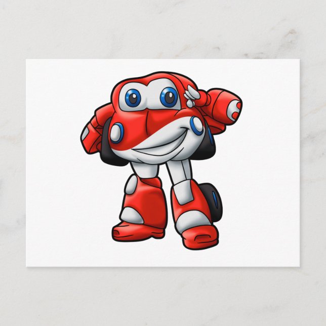 Funny Robot Car Cartoon | - Farbe wählen Postkarte (Vorderseite)