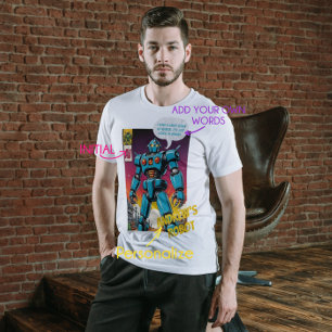 Funny Robot Comic Book Art Style Personalisiertes  T-Shirt