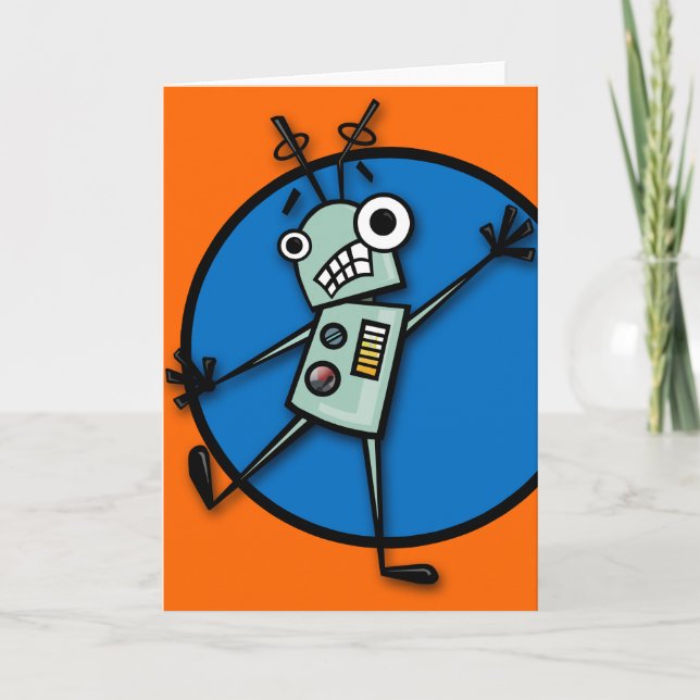 FUNNY ROBOT INTERRUPTED GREETCARD KARTE (Vorderseite)