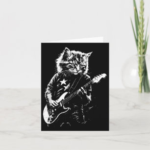 Funny Rock Cat Gitarre spielen Frauen Musik Karte