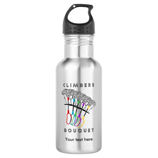 Funny Rock Climbing Bouquet Trinkflasche (Vorderseite)