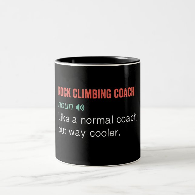 Funny Rock Climbing Coach Definition Zweifarbige Tasse (Mittel)