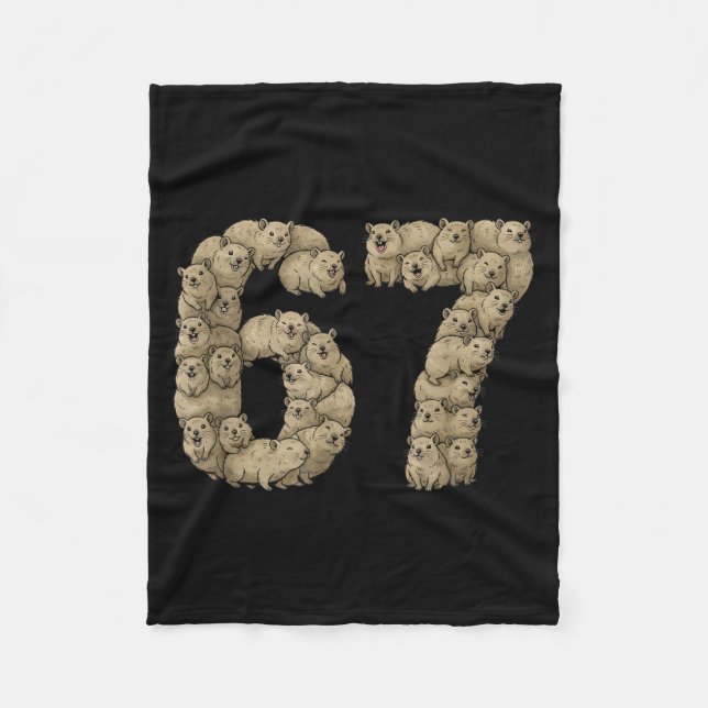 Funny Rock Hyrax Awawa 6 7 Meme Six Seven Love  Fleecedecke (Vorderseite)