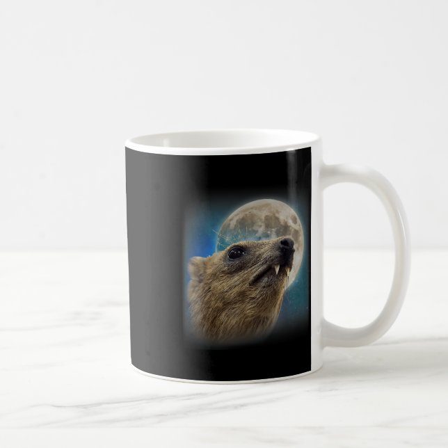 Funny Rock Hyrax mit Meme Kaffeetasse (Rechts)
