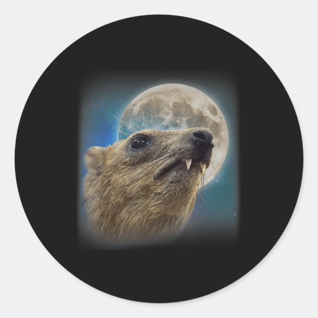 Funny Rock Hyrax mit Meme Runder Aufkleber (Vorderseite)