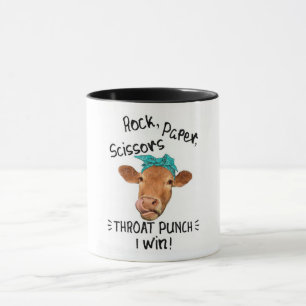 Funny Rock Paper Scissor Throat Punch/Kuh Tasse