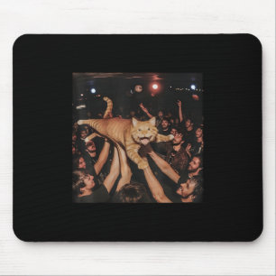 Funny Rock Show Cat Meme Niedlich Tabby Kitten Cro Mousepad