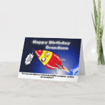 Funny Rocket Birthday Grandson Karte<br><div class="desc">Now here is a great way to send a personel message with this Funny Space ship Happy Birthday Grandson card, </div>