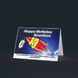 Funny Rocket Birthday Oma Karte<br><div class="desc">Now here is a great way to send a personel message with this Funny Space ship Happy Birthday Grandson card, </div>