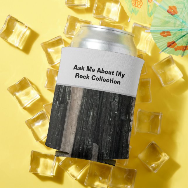 Funny Rockhound Schwarz-weiß Striping Rock Scienti Dosenkühler (In Situ Sommer)