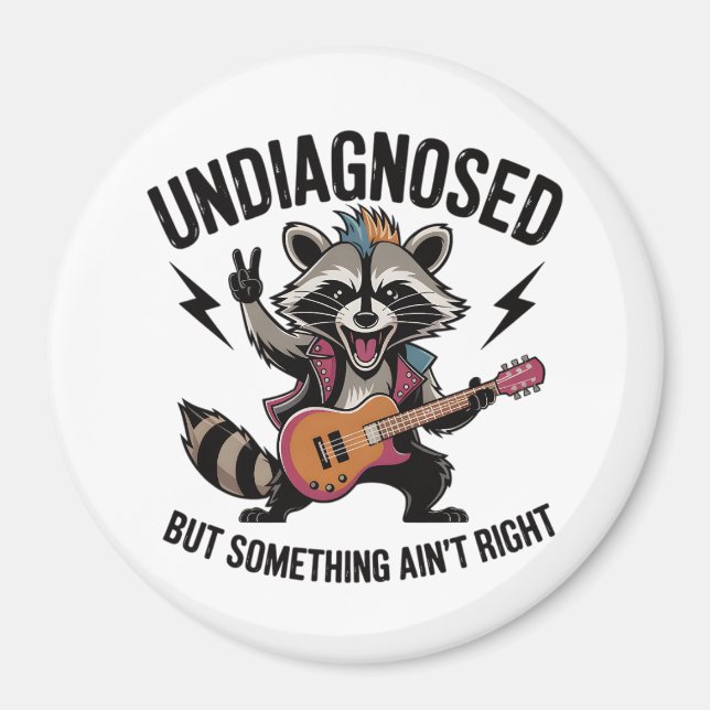Funny Rocking Racoon Magnet (Vorne)