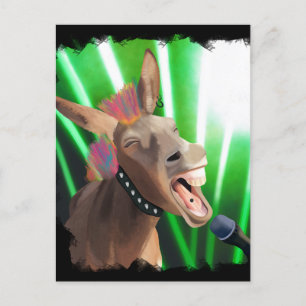 Funny Rockstar Donkey Postkarte