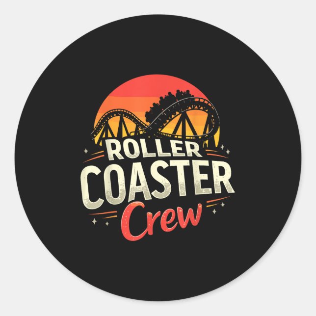 Funny Roller Untersetzer Crew Vergnügungspark Roll Runder Aufkleber (Vorderseite)