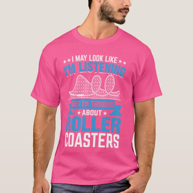 Funny Roller Untersetzer Theme Park Rollercoaster T-Shirt (Vorderseite)