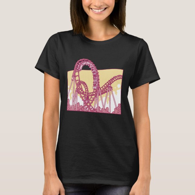 Funny Rollercoaster Amusement Park Gift T-Shirt (Vorderseite)