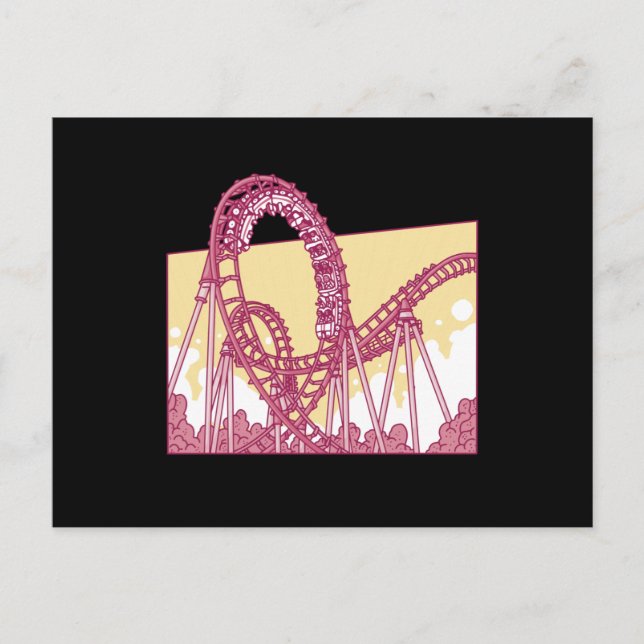 Funny Rollercoaster Vergnügungspark Geschenk Postkarte (Vorderseite)