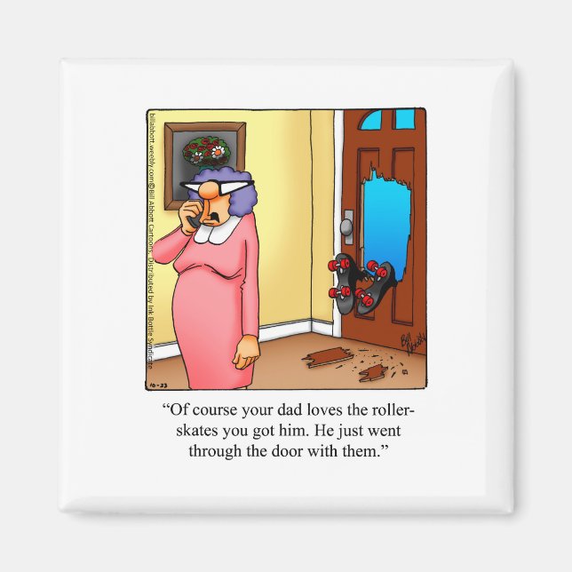 Funny Rollerskating Spaß Magnet (Vorne)