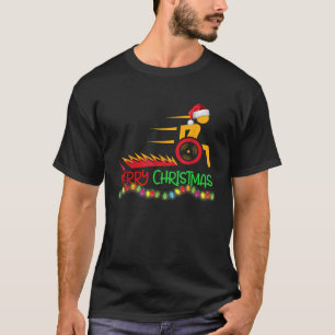 Funny Rollstuhl Design Geschenk Xmas Frohe Weihnac T-Shirt