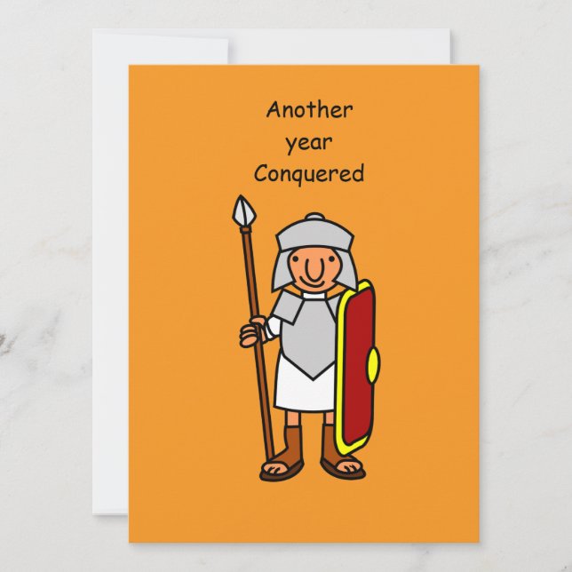 Funny Roman Soldier  Birthday Party Invitation  Einladung (Vorderseite)