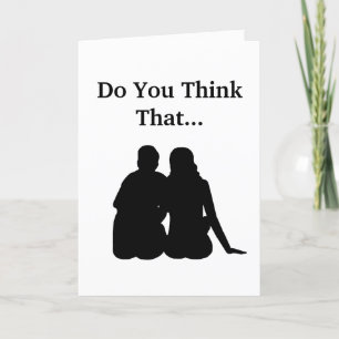 Funny Romantic Couple Silhouette Card Karte