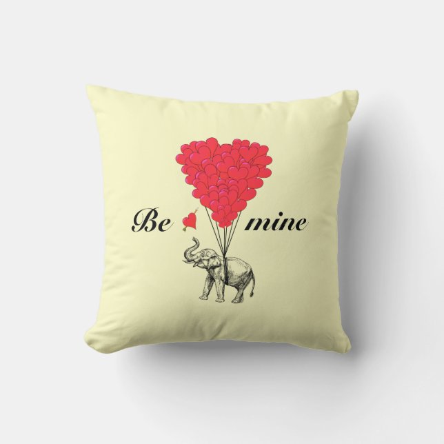 Funny romantic Elefanten Valentines Kissen (Vorderseite)