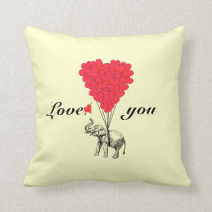 Funny romantic Elefanten Valentines Kissen
