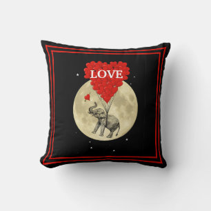 Funny romantic elephant love heart kissen
