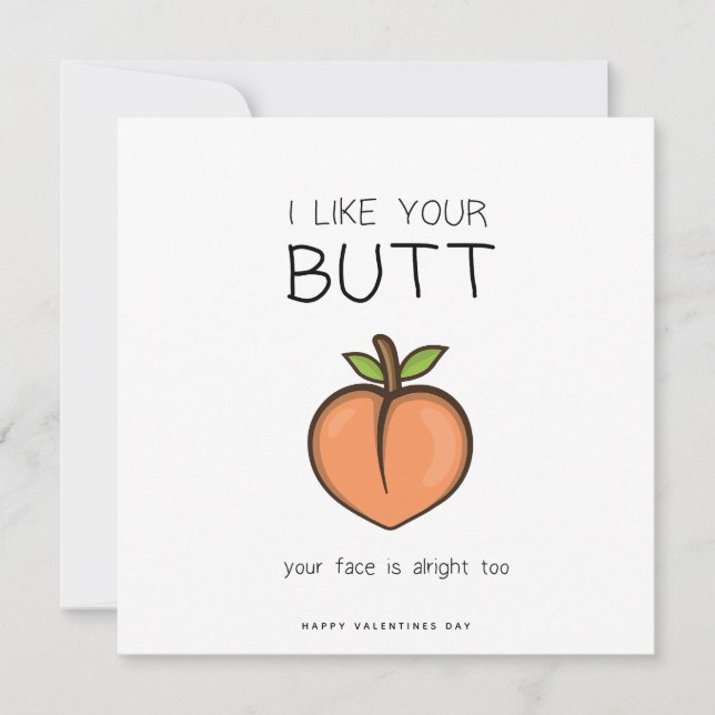 Funny Romantic Hintern Card - Valentinstag Card Feiertagskarte (Vorderseite)