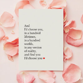 Funny Romantic Love Card for Him & Her Feiertagskarte