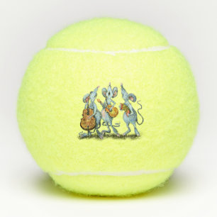Funny Romantic Mouse Band - Cartoon Tier Zeichnend Tennisbälle