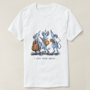 Funny Romantic Mouse Band - Fügen Sie Ihren Text  T-Shirt