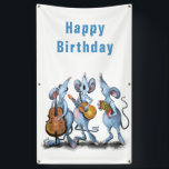 Funny Romantic Mouse Band - Happy Birthday Banner<br><div class="desc">Funny Romantic Mouse Band - Cartoon Animal Zeichnend Mouses Liebe Musik - Wählen / Fügen Sie Ihre einzigartige Text / Farbe - Make Your Cecift - Neu vergrössern und verschieben oder entfernen und hinzufügen / Text mit Anpassungs-Tool ! - Zeichn und Design von MIGNED. Sie können meine Designs auch auf...</div>