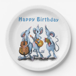 Funny Romantic Mouse Band - Happy Birthday Pappteller