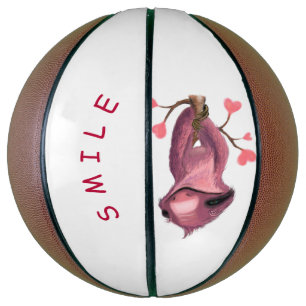 Funny Romantic Sloth Smile Basketball
