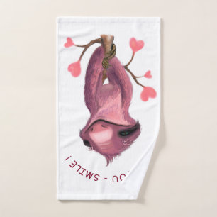 Funny Romantic Sloth Smile Bath Handtuch Set