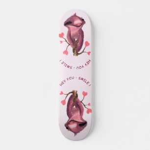 Funny Romantic Sloth Smile Cartoon Tier Zeichnend Skateboard