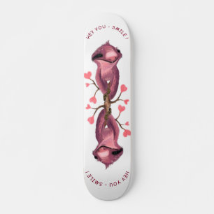 Funny Romantic Sloth Smile Cartoon Zeichnend - Spa Skateboard