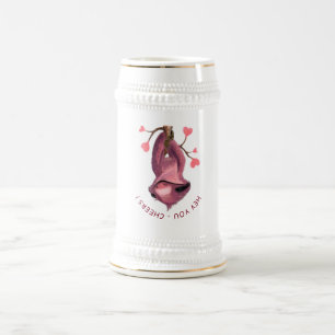 Funny Romantic Sloth Smile Cheers Beer Stein Bierglas