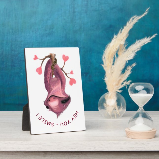Funny Romantic Sloth Smile Plaque Fotoplatte (Seite)