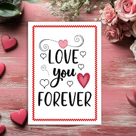Funny Romantic Valentine Card for Husband Sketch Feiertagskarte