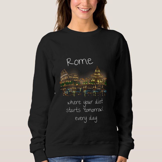 Funny Rome Italy Souvenir Hand Drawn Art Gift Sweatshirt (Vorderseite)