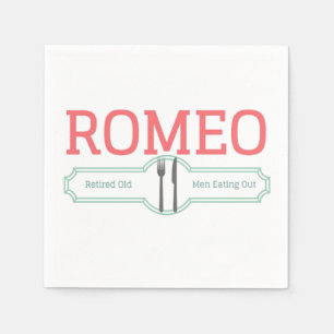 Funny Romeo Rmüde Alte Männer essen Napkins Serviette