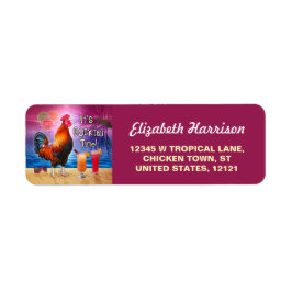 Funny Rooster Chicken Cocktail Tropical Beach Sea