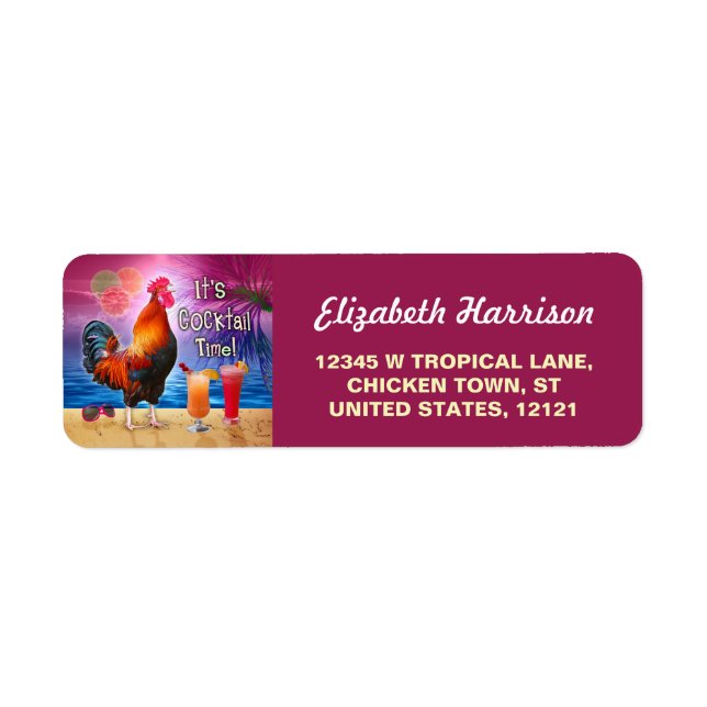 Funny Rooster Chicken Cocktail Tropical Beach Sea (Vorne)