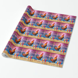 Funny Rooster Chicken Cocktails Tropisches Meer Geschenkpapier
