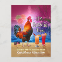 Funny Rooster Cocktails Tropischer Strandurlaub