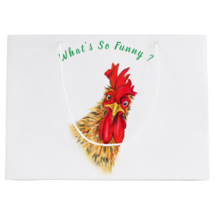 Funny Rooster Geschenktasche - Benutzerdefinierter Große Geschenktüte