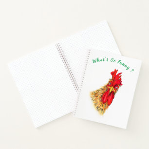 Funny Rooster Notebook - Custom Text Notizbuch