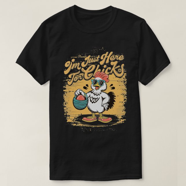 Funny Rooster Ostereier Jäger Cooler Hühnerliebhab T-Shirt (Design vorne)