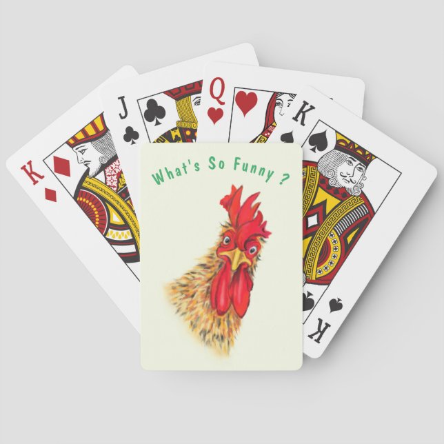 Funny Rooster Playing Cards - Benutzerdefinierter  Spielkarten (Rückseite)